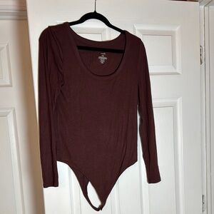 Nuuds Brown Long Sleeve Bodysuit